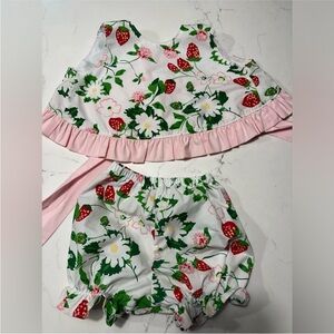 Beaufort Bonnet Strawberry Swing Top with Bloomers 12-18M